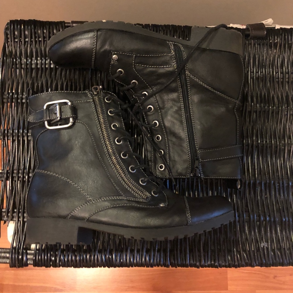 Guess Black Combat Boots